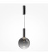 Nebula Modern 25cm Globe Pendant Ceiling Light Black 3000K 700lm Smoky Shade-1