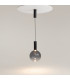 Nebula Modern 25cm Globe Pendant Ceiling Light Black 3000K 700lm Smoky Shade-2