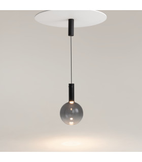 Nebula Modern 25cm Globe Pendant Ceiling Light Black 3000K 700lm Smoky Shade-2
