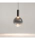 Nebula Modern 25cm Globe Pendant Ceiling Light Black 3000K 700lm Smoky Shade-4