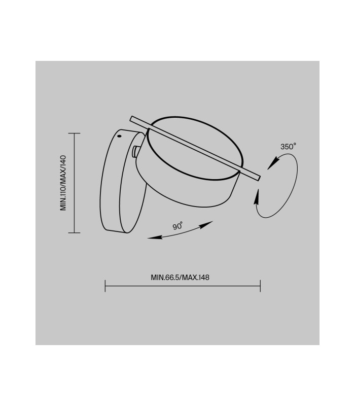 Nuance Modern Integrated LED Wall Lamp White And Brass 3000K 200lm-6