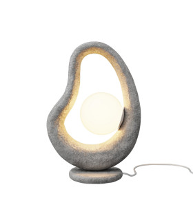 Opus Modern Globe Table Lamp Grey 1xG9 White Shade-1
