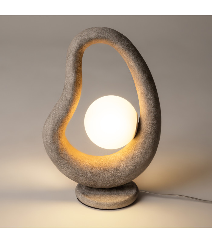 Opus Modern Globe Table Lamp Grey 1xG9 White Shade-2