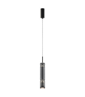 Ordo Modern Slim Pendant Ceiling Light Black 3000K 920lm Smoky Shade-1