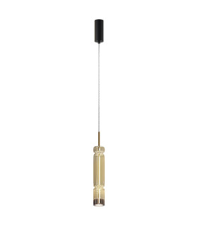 Ordo Modern Slim Pendant Ceiling Light Black 3000K 920lm Cognac Shade-1