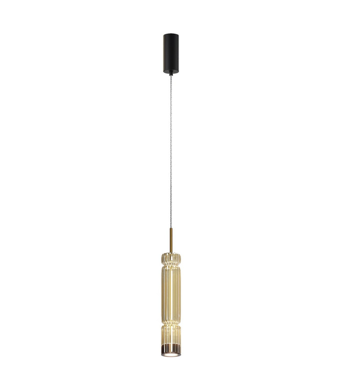 Ordo Modern Slim Pendant Ceiling Light Black 3000K 920lm Cognac Shade-1