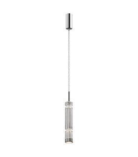 Ordo Modern Slim Pendant Ceiling Light Chrome 3000K 920lm Glass Shade-1