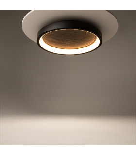 Orign Modern 60cm Integrated LED Semi Flush Ceiling Light Black 3000K 450lm-2
