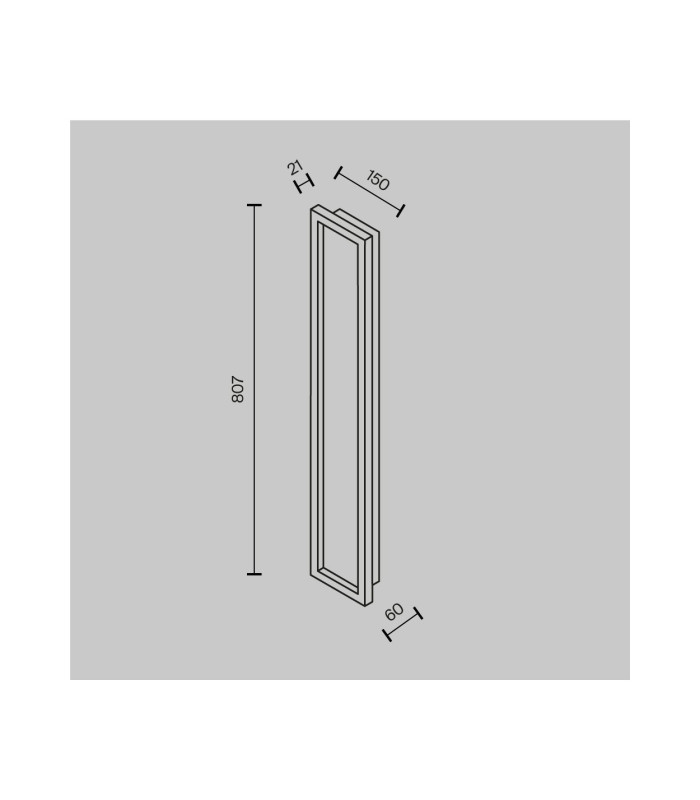 Orign Modern 80cm Integrated LED Wall Lamp Black 3000K 1000lm-6