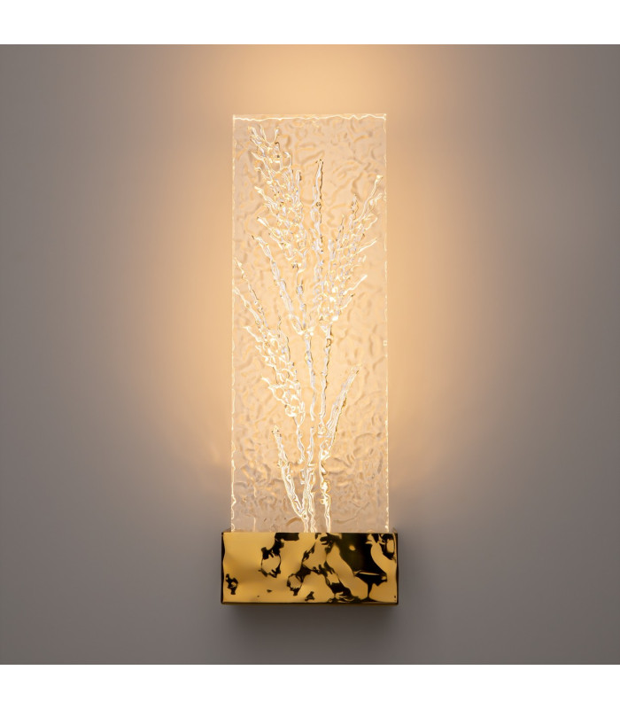 Ornate Modern Integrated LED Wall Lamp Brass 3000K 50lm Acrylic Shade-5