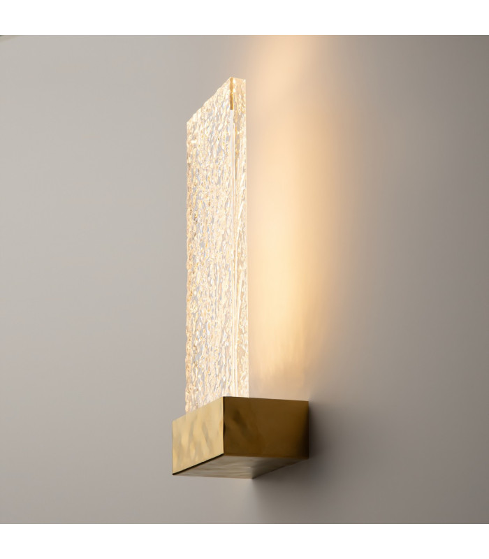 Ornate Modern Integrated LED Wall Lamp Brass 3000K 50lm Acrylic Shade-6