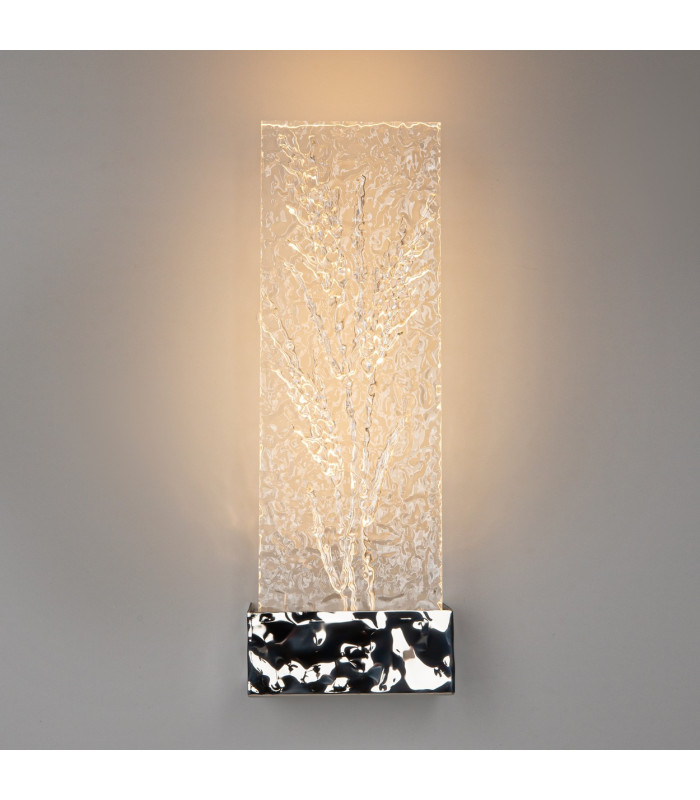 Ornate Modern Integrated LED Wall Lamp Chrome 3000K 50lm Acrylic Shade-5