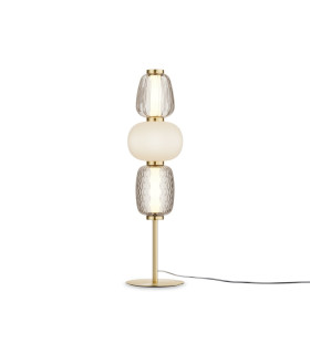Pattern Modern Integrated LED Table Lamp Gold 3000K 3500lm Glass Shade-1