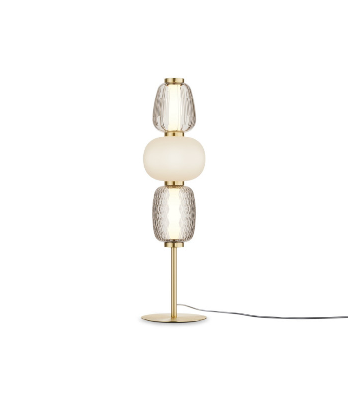 Pattern Modern Integrated LED Table Lamp Gold 3000K 3500lm Glass Shade-1