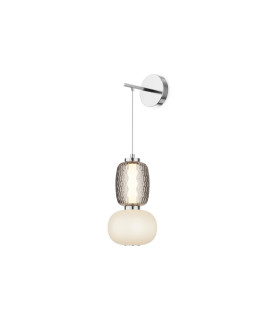 Pattern Modern Integrated LED Wall Lamp Chrome 3000K 2500lm White Grey Shade-1
