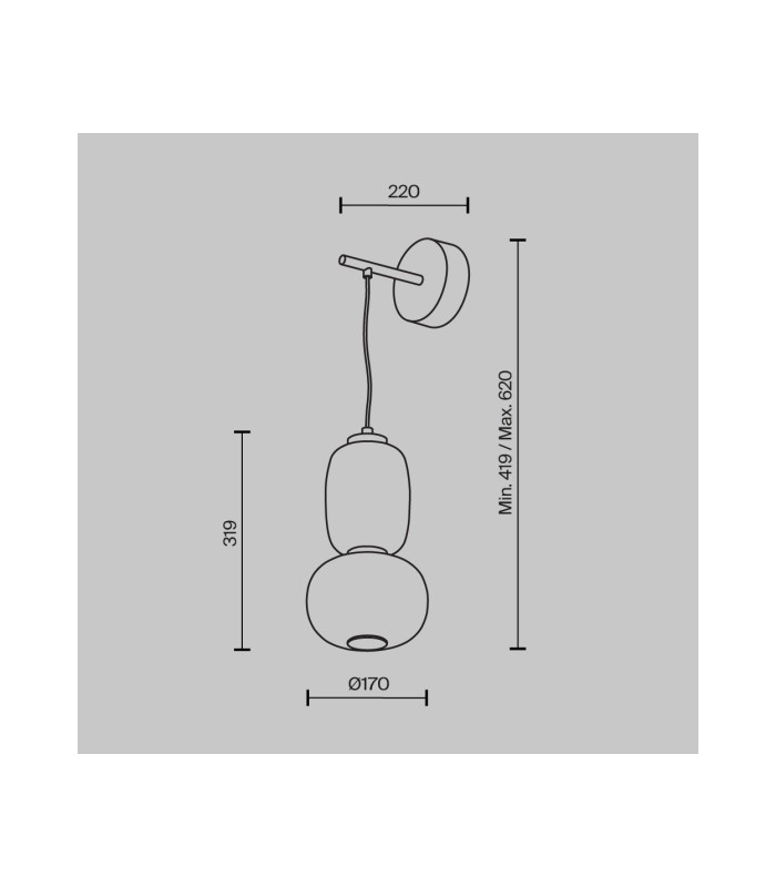 Pattern Modern Integrated LED Wall Lamp Chrome 3000K 2500lm White Grey Shade-3