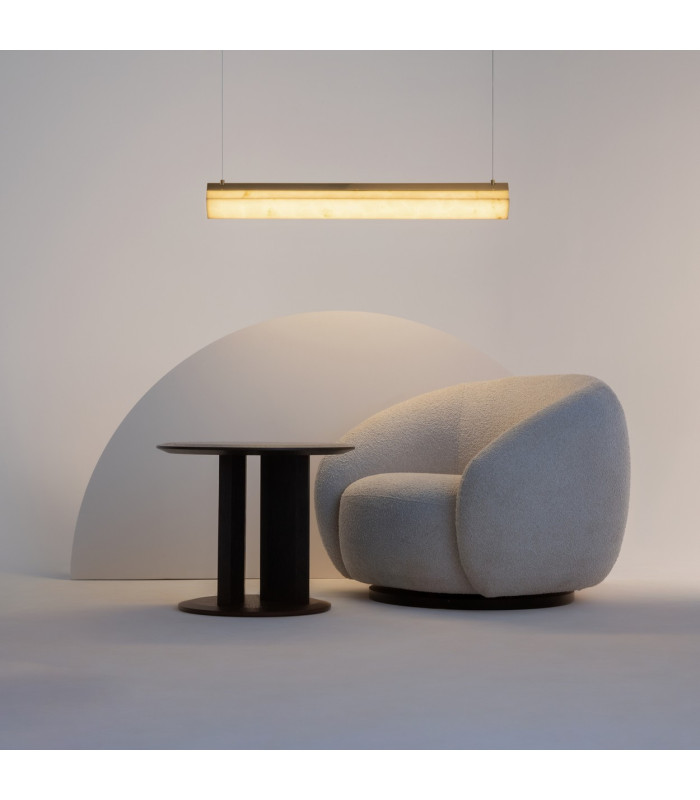 Petra Modern Bar Pendant Ceiling Light Brass 3000K 2400lm White Shade-3