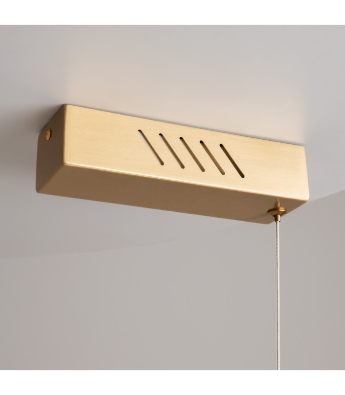 Petra Modern Bar Pendant Ceiling Light Brass 3000K 2400lm White Shade-5