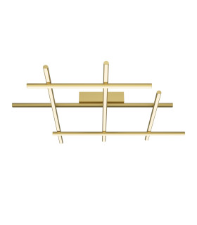 Radiance Modern Square Integrated LED Semi Flush Ceiling Light Gold 3000K 2250lm White Shade-1