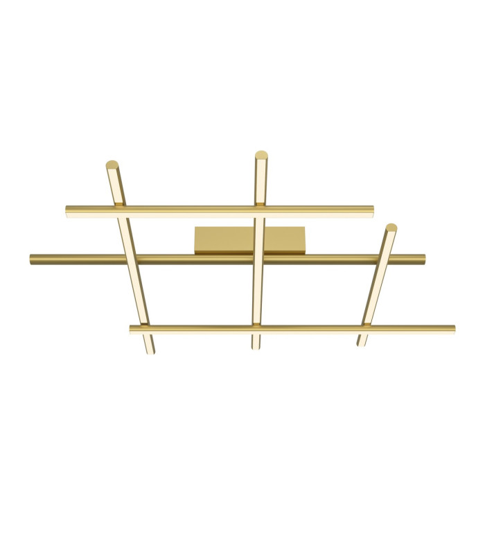 Radiance Modern Square Integrated LED Semi Flush Ceiling Light Gold 3000K 2250lm White Shade-1