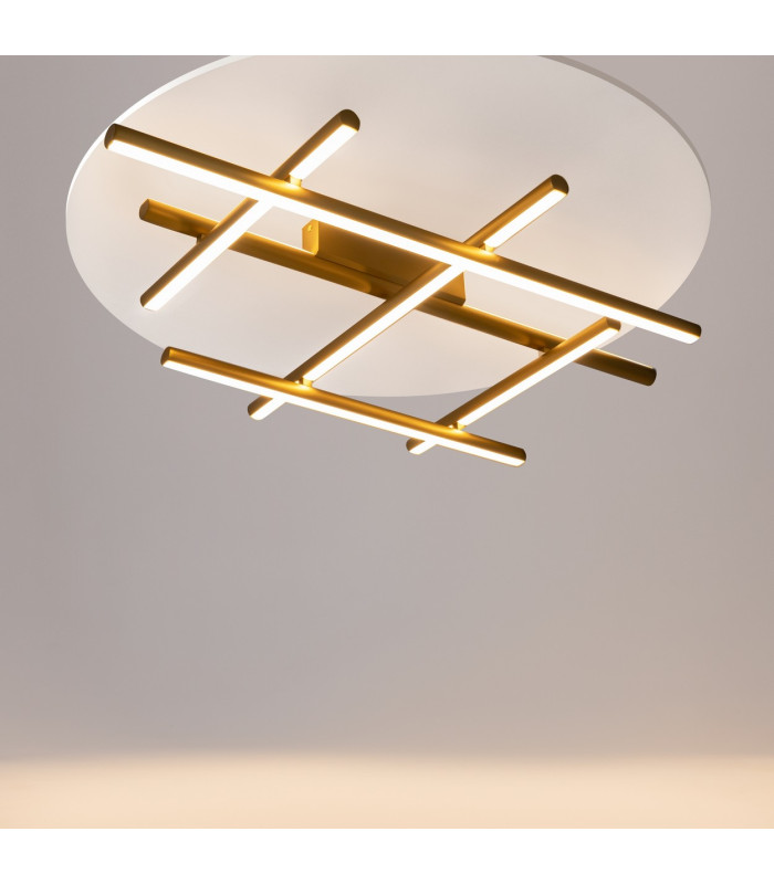 Radiance Modern Square Integrated LED Semi Flush Ceiling Light Gold 3000K 2250lm White Shade-4