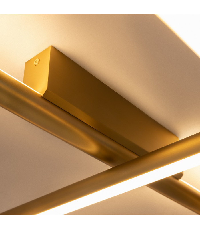 Radiance Modern Square Integrated LED Semi Flush Ceiling Light Gold 3000K 2250lm White Shade-5