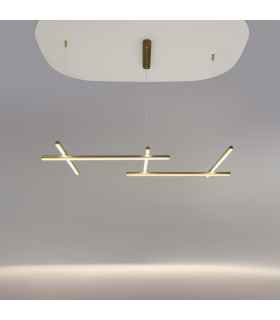 Radiance Modern 121cm Bar Pendant Ceiling Light Gold 3000K 2150lm White Shade-2