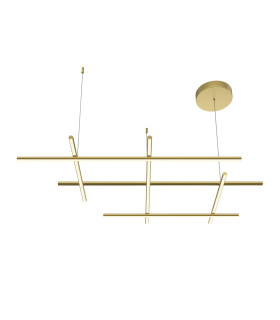 Radiance Modern Square Integrated LED Semi Flush Ceiling Light Gold 3000K 3150lm White Shade-1