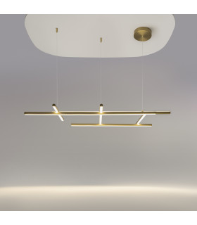 Radiance Modern Square Integrated LED Semi Flush Ceiling Light Gold 3000K 3150lm White Shade-2