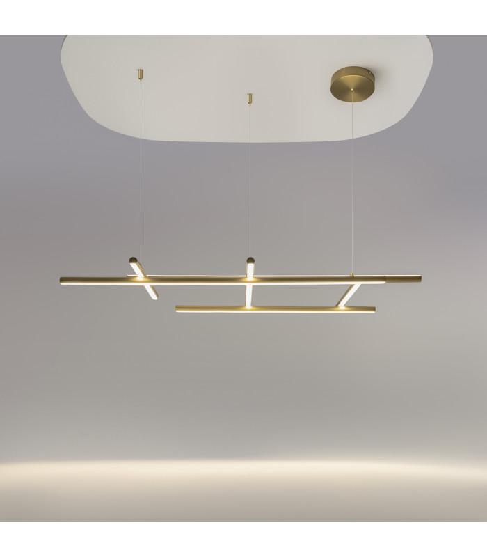 Radiance Modern Square Integrated LED Semi Flush Ceiling Light Gold 3000K 3150lm White Shade-2