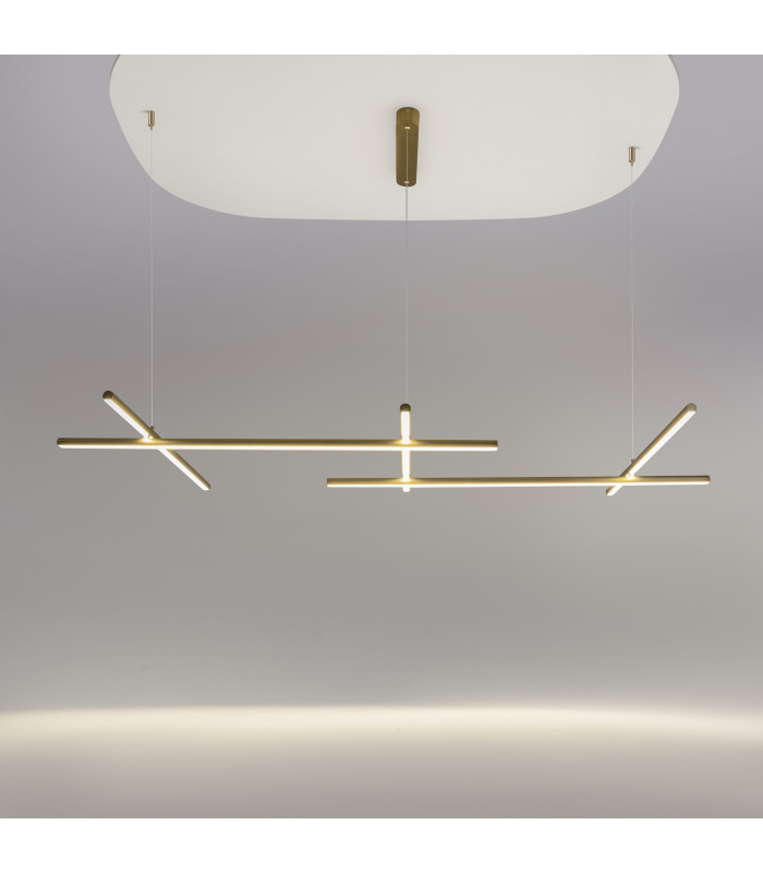 Radiance Modern 172cm Bar Pendant Ceiling Light Gold 3000K 1900lm White Shade-2