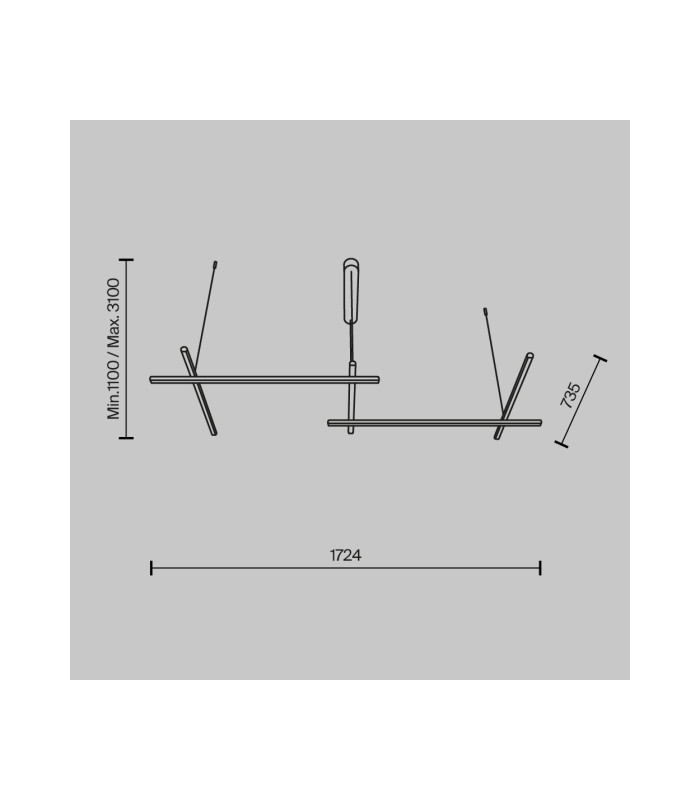 Radiance Modern 172cm Bar Pendant Ceiling Light Gold 3000K 1900lm White Shade-5