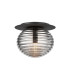Reels Modern Globe Ceiling Light Black 1xE27 Smoky Shade-1