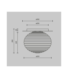 Reels Modern Globe Ceiling Light Black 1xE27 Smoky Shade-3