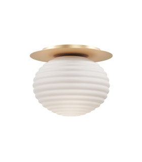 Reels Modern Globe Ceiling Light Gold 1xE27 White Shade-1