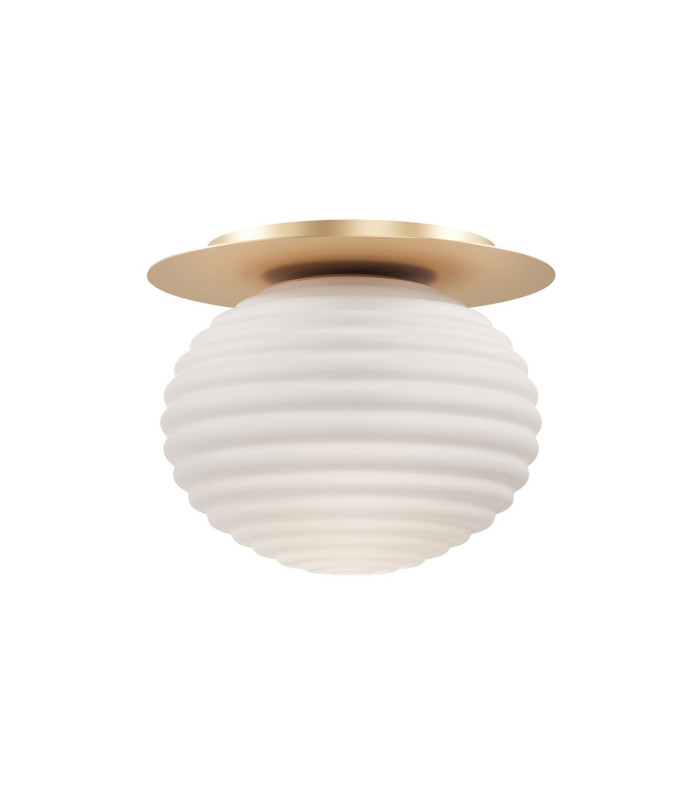 Reels Modern Globe Ceiling Light Gold 1xE27 White Shade-1