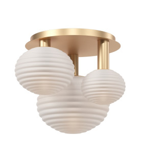 Reels Modern Globe Ceiling Light Gold 3xE14 White Shade-1