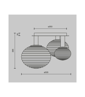 Reels Modern Globe Ceiling Light Gold 3xE14 White Shade-3