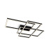 Rida Modern Integrated LED Semi Flush Ceiling Light Black 2900lm White Shade-1