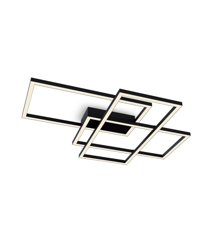 Rida Modern Integrated LED Semi Flush Ceiling Light Black 2900lm White Shade-1