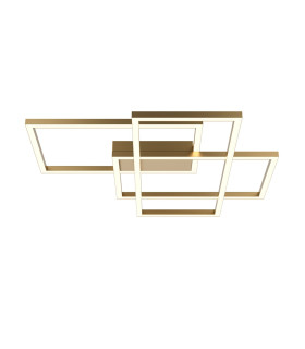 Rida Modern Integrated LED Semi Flush Ceiling Light Gold 4300lm White Shade-1