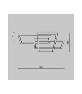 Rida Modern Integrated LED Semi Flush Ceiling Light Gold 4300lm White Shade-3