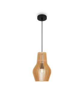 Roots I Modern 20cm Wire Frame Pendant Ceiling Light Black 1xE27 Beige Shade-1