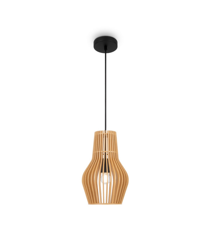 Roots I Modern 20cm Wire Frame Pendant Ceiling Light Black 1xE27 Beige Shade-1