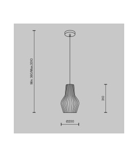 Roots I Modern 20cm Wire Frame Pendant Ceiling Light Black 1xE27 Beige Shade-3