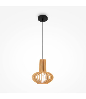 Roots III Modern 25cm Wire Frame Pendant Ceiling Light Black 1xE27 Beige Shade-1