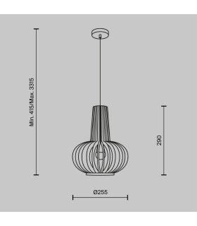 Roots III Modern 25cm Wire Frame Pendant Ceiling Light Black 1xE27 Beige Shade-3