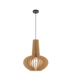 Roots III Modern 35cm Wire Frame Pendant Ceiling Light Black 1xE27 Beige Shade-1