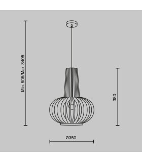 Roots III Modern 35cm Wire Frame Pendant Ceiling Light Black 1xE27 Beige Shade-3