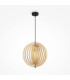 Roots Modern 43cm Spherical Pendant Ceiling Light Black 1xE27 Beige Shade-1